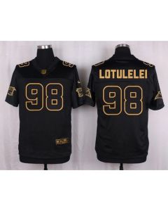 Panthers #98 Star Lotulelei Black Men's Stitched NFL Elite Pro Line Gold Collection Jersey