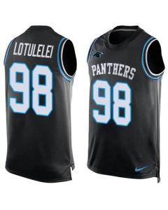 Panthers #98 Star Lotulelei Black Team Color Men's Stitched NFL Limited Tank Top Jersey