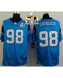 Panthers #98 Star Lotulelei Blue Alternate Super Bowl 50 Men's Stitched NFL Elite Jersey