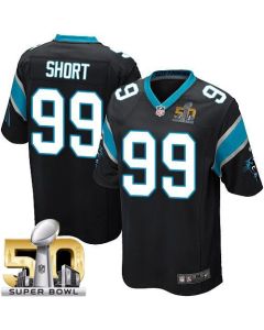Panthers #99 Kawann Short Black Team Color Super Bowl 50 Youth Stitched NFL Elite Jersey