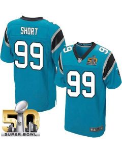 Panthers #99 Kawann Short Blue Alternate Super Bowl 50 Men's Stitched NFL Elite Jersey
