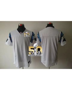 Panthers Blank White Super Bowl 50 Men's Stitched NFL Elite Jersey