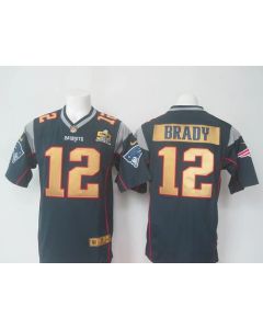 Patriots #12 Tom Brady Navy Blue Team Color Super Bowl 50 Collection Men's Stitched NFL Elite Jersey