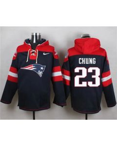 Patriots #23 Patrick Chung Navy Blue Player Pullover NFL Hoodie