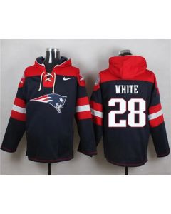 Patriots #28 James White Navy Blue Player Pullover NFL Hoodie