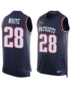 Patriots #28 James White Navy Blue Team Color Men's Stitched NFL Limited Tank Top Jersey