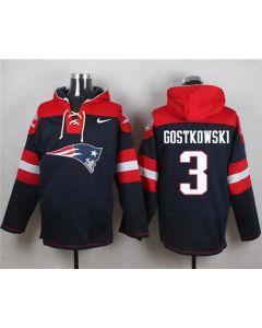 Patriots #3 Stephen Gostkowski Navy Blue Player Pullover NFL Hoodie