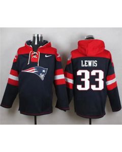 Patriots #33 Dion Lewis Navy Blue Player Pullover NFL Hoodie
