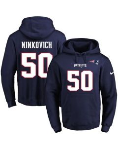 Patriots #50 Rob Ninkovich Navy Blue Name & Number Pullover NFL Hoodie
