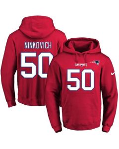 Patriots #50 Rob Ninkovich Red Name & Number Pullover NFL Hoodie