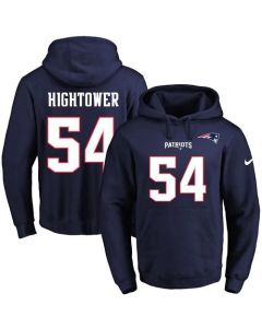 Patriots #54 Dont'a Hightower Navy Blue Name & Number Pullover NFL Hoodie