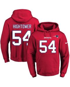 Patriots #54 Dont'a Hightower Red Name & Number Pullover NFL Hoodie