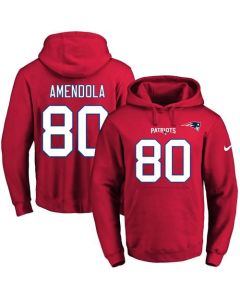 Patriots #80 Danny Amendola Red Name & Number Pullover NFL Hoodie