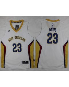 Pelicans #23 Anthony Davis White Stitched Youth NBA Jersey