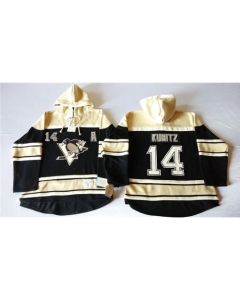 Penguins #14 Chris Kunitz Black Sawyer Hooded Sweatshirt Stitched NHL Jersey