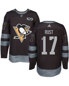 Penguins #17 Bryan Rust Black 1917-2017 100th Anniversary Stitched NHL Jersey