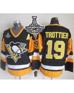 Penguins #19 Bryan Trottier Black CCM Throwback 2016 Stanley Cup Champions Stitched NHL Jersey