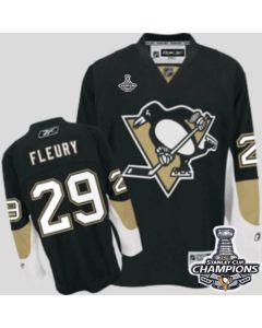 Penguins #29 Andre Fleury Black 2016 Stanley Cup Champions Stitched Youth NHL Jersey