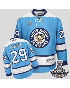 Penguins #29 Andre Fleury Blue 2016 Stanley Cup Champions Stitched Youth NHL Jersey