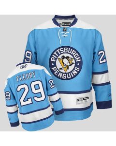 Penguins #29 Andre Fleury Stitched Blue Youth NHL Jersey