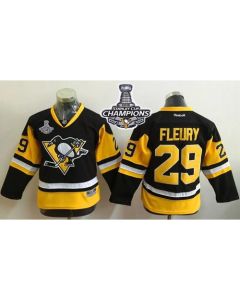 Penguins #29 Marc-Andre Fleury Black Alternate 2016 Stanley Cup Champions Stitched Youth NHL Jersey