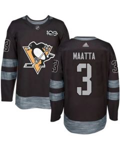 Penguins #3 Olli Maatta Black 1917-2017 100th Anniversary Stitched NHL Jersey