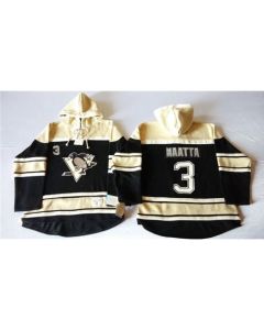 Penguins #3 Olli Maatta Black Sawyer Hooded Sweatshirt Stitched NHL Jersey