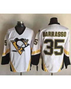 Penguins #35 Tom Barrasso White CCM Throwback Stitched NHL Jersey