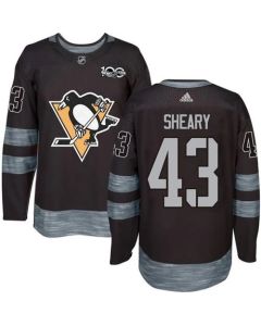 Penguins #43 Conor Sheary Black 1917-2017 100th Anniversary Stitched NHL Jersey