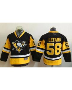 Penguins #58 Kris Letang Black Alternate Stitched Youth NHL Jersey