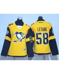 Penguins #58 Kris Letang Gold 2017 Stadium Series Women's Stitched NHL Jersey