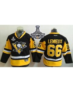 Penguins #66 Mario Lemieux Black Alternate 2016 Stanley Cup Champions Stitched Youth NHL Jersey