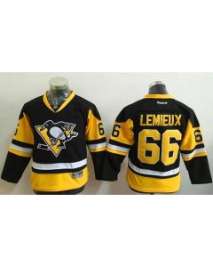 Penguins #66 Mario Lemieux Black Alternate Stitched Youth NHL Jersey