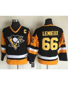 Penguins #66 Mario Lemieux Black CCM Throwback Stitched Youth NHL Jersey