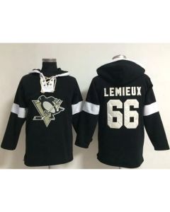 Penguins #66 Mario Lemieux Black NHL Pullover Hoodie