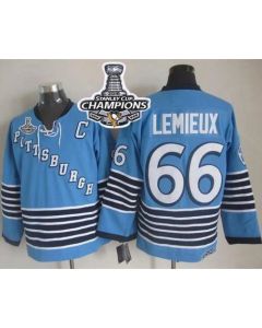 Penguins #66 Mario Lemieux Light Blue CCM Throwback 2016 Stanley Cup Champions Stitched NHL Jersey