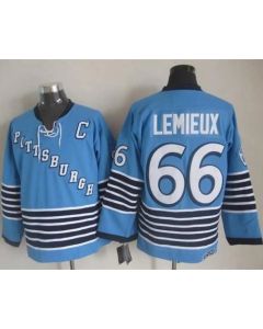 Penguins #66 Mario Lemieux Light Blue CCM Throwback Stitched NHL Jersey