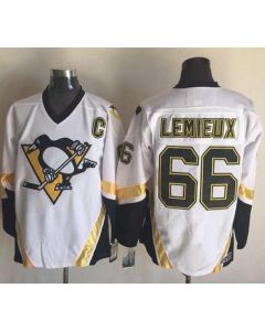 Penguins #66 Mario Lemieux White CCM Throwback Stitched NHL Jersey