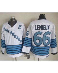 Penguins #66 Mario Lemieux White/Light Blue CCM Throwback Stitched NHL Jersey