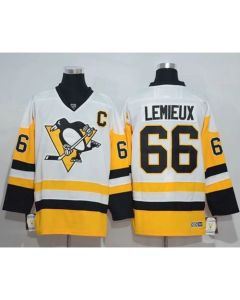 Penguins #66 Mario Lemieux White New Away Stitched NHL Jersey
