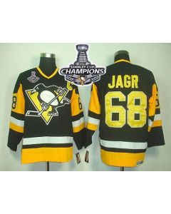 Penguins #68 Jaromir Jagr Black CCM Throwback 2016 Stanley Cup Champions Stitched NHL Jersey