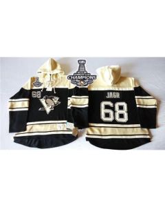 Penguins #68 Jaromir Jagr Black Sawyer Hooded Sweatshirt 2016 Stanley Cup Champions Stitched NHL Jersey