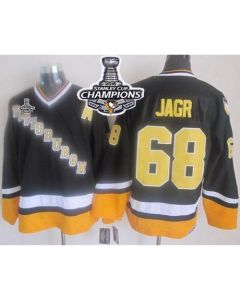 Penguins #68 Jaromir Jagr Black/Yellow CCM Throwback 2016 Stanley Cup Champions Stitched NHL Jersey