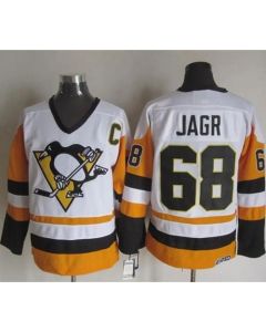 Penguins #68 Jaromir Jagr White/Black CCM Throwback Stitched NHL Jersey