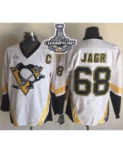 Penguins #68 Jaromir Jagr White CCM Throwback 2016 Stanley Cup Champions Stitched NHL Jersey