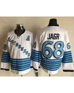 Penguins #68 Jaromir Jagr White/Light Blue CCM Throwback Stitched NHL Jersey