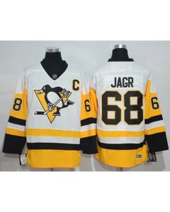 Penguins #68 Jaromir Jagr White New Away Stitched NHL Jersey