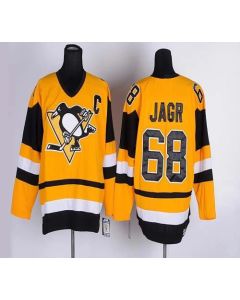 Penguins #68 Jaromir Jagr Yellow CCM Throwback Stitched NHL Jersey