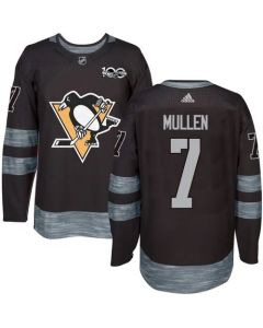 Penguins #7 Joe Mullen Black 1917-2017 100th Anniversary Stitched NHL Jersey