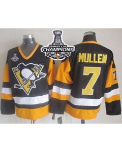 Penguins #7 Joe Mullen Black CCM Throwback 2016 Stanley Cup Champions Stitched NHL Jersey